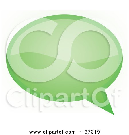Clipart Illustration of a Light Green Word, Text, Speech Or Though Balloon Or Bubble by YUHAIZAN YUNUS