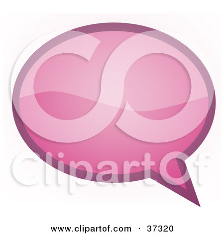 Clipart Illustration of a Dark Pink Word, Text, Speech Or Though Balloon Or Bubble by YUHAIZAN YUNUS