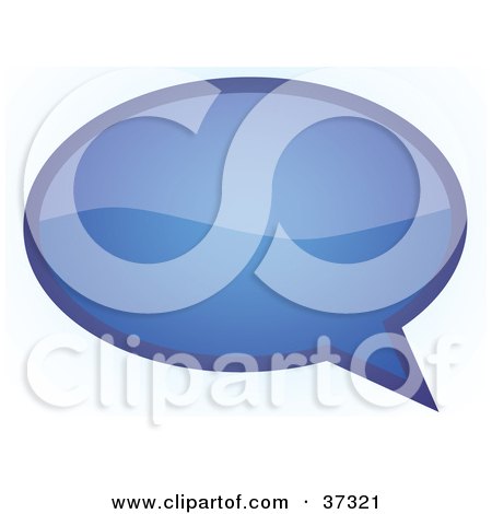 Clipart Illustration of a Shiny Dark Blue Word, Text, Speech Or Though Balloon Or Bubble by YUHAIZAN YUNUS