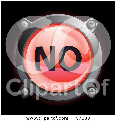 Clipart Illustration of a Shiny Red No Button Icon by Frog974