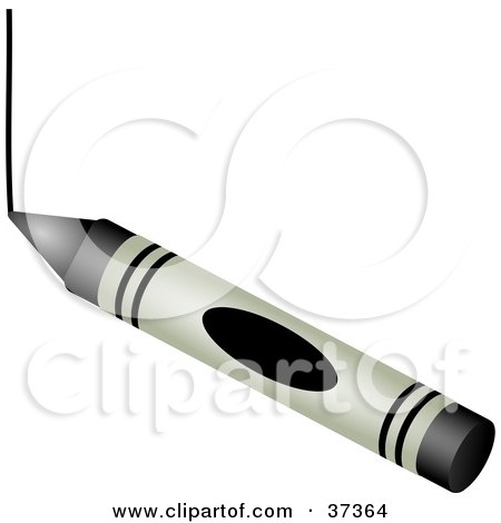 Clipart Illustration of a Black Crayon Drawing A Line by Prawny