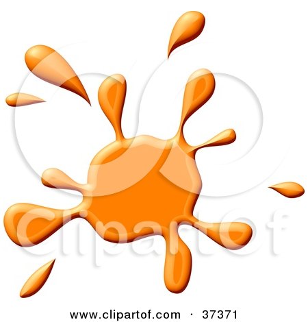 Clipart Illustration of an Orange Paint Splatter by Prawny