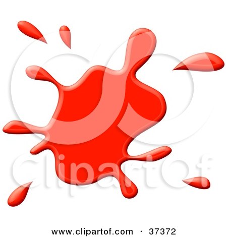 Clipart Illustration of a Red Paint Splatter by Prawny