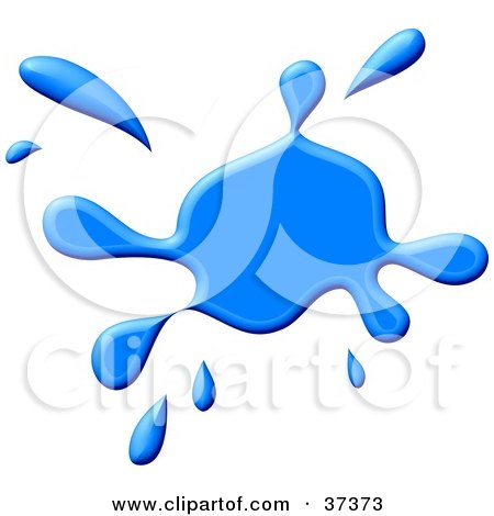 Clipart Illustration of a Blue Paint Splatter by Prawny