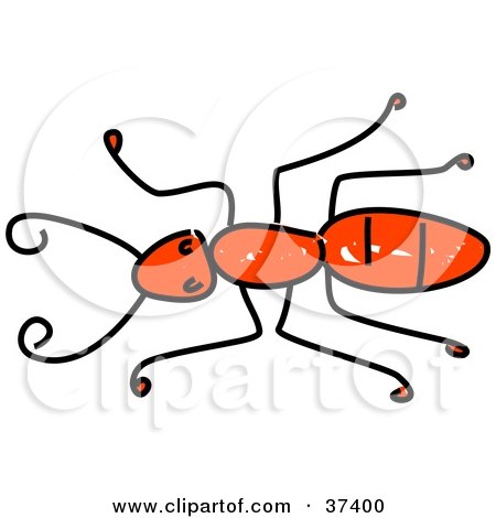 Clipart Illustration of a Lone Red Ant by Prawny
