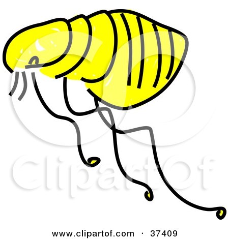Clipart Illustration of a Fat Yellow Flea by Prawny