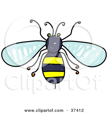 Clipart Illustration of an Aerial View Of A Honey Bee by Prawny