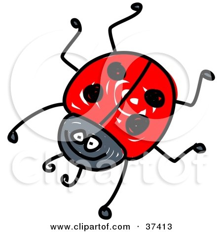 Clipart Illustration of a Happy Red Ladybug by Prawny
