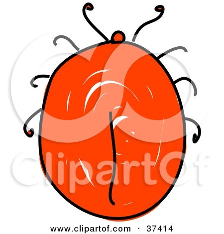 Clipart Illustration of a Fat Orange Tick by Prawny