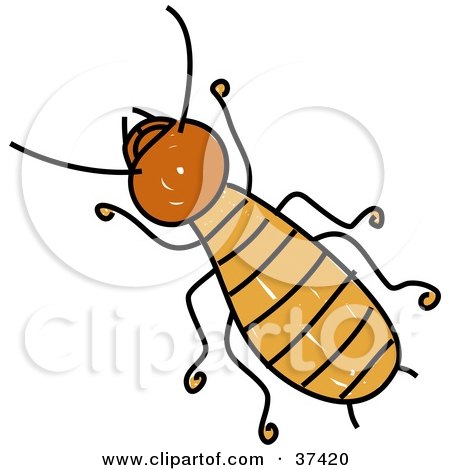 Clipart Illustration of a Brown Termite by Prawny
