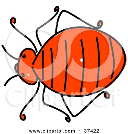 Clipart Illustration of a Fat Red Bedbug by Prawny