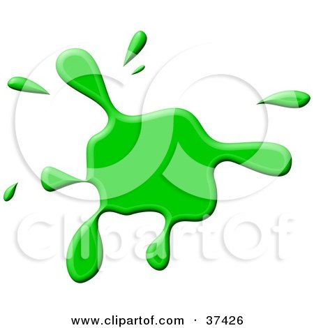 Clipart Illustration of a Green Paint Splatter by Prawny