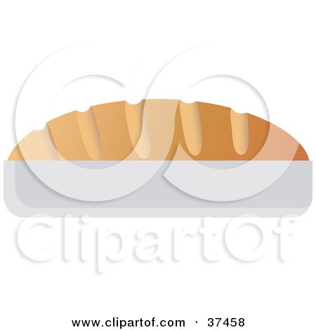 Clipart Illustration of a Fresh Loaf Of French Bread In A Dish by Melisende Vector