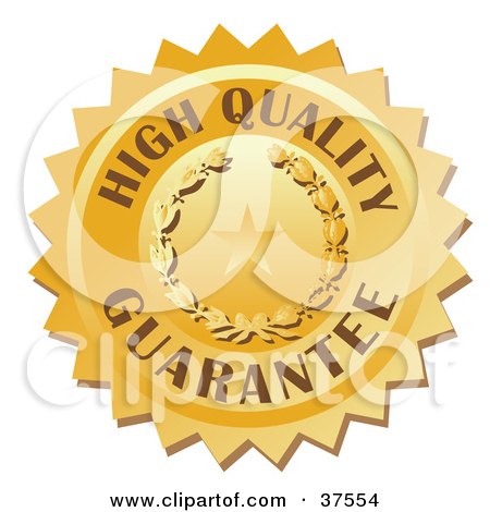 Clipart Illustration of a Golden High Quality Stamp With A Star And Laurel by Eugene