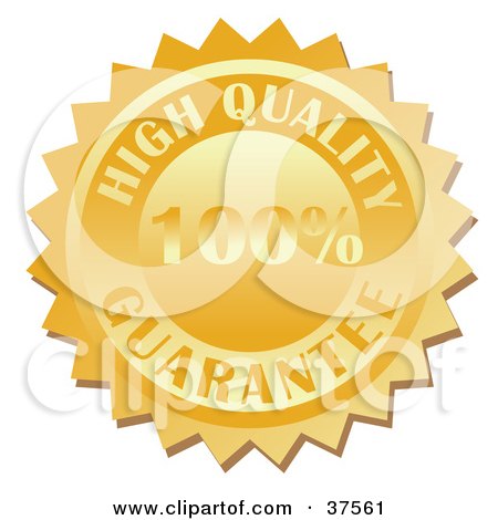 Clipart Illustration of a Gold Quality Guarantee Stamp by Eugene