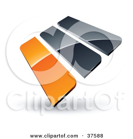 Clipart Illustration of a Pre-Made Logo Of Orange And Gray Bars by beboy
