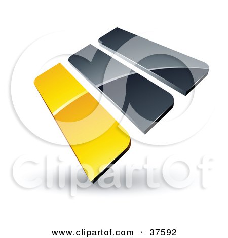 Clipart Illustration of a Pre-Made Logo Of Yellow And Gray Bars by beboy