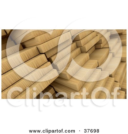 Clipart Illustration of a Background of Wooden Planks by KJ Pargeter