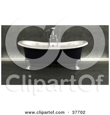 Clipart Illustration of a Beautiful Claw Foot Tub In A Modern Restroom by KJ Pargeter