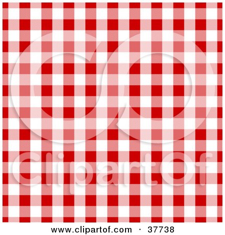 Clipart Illustration of a Red And White Gingham Background by KJ Pargeter