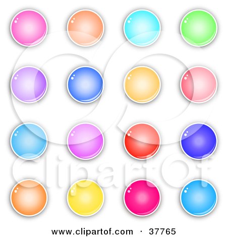 Clipart Illustration of Colorful Glossy Web Buttons by KJ Pargeter