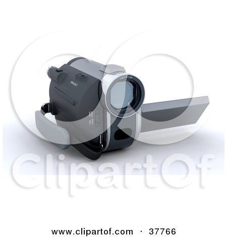 Clipart Illustration of a Personal Handy Cam Video Camera by KJ Pargeter