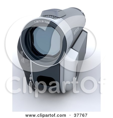 Clipart Illustration of a Compact Gray Handy Cam by KJ Pargeter