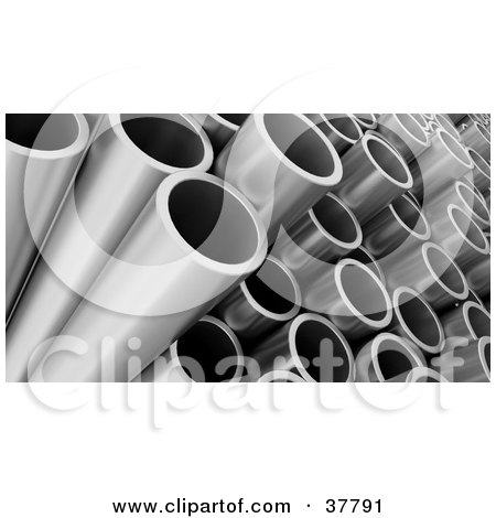 Clipart Illustration of a Closeup of Steel Construction Pipes by KJ Pargeter