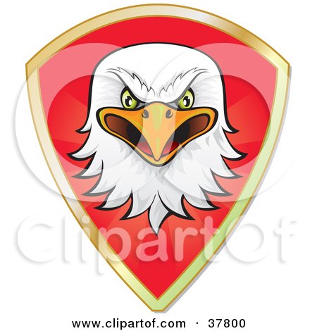 Clipart Illustration Of An Eagle Head And Gold Trim by Paulo Resende