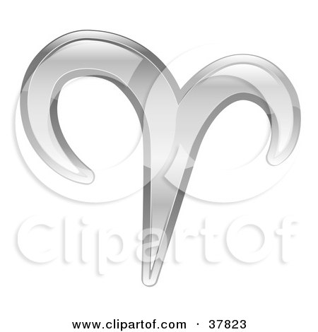 Clipart Illustration of a Shiny Silver Virgo Zodiac Astrology Symbol by AtStockIllustration