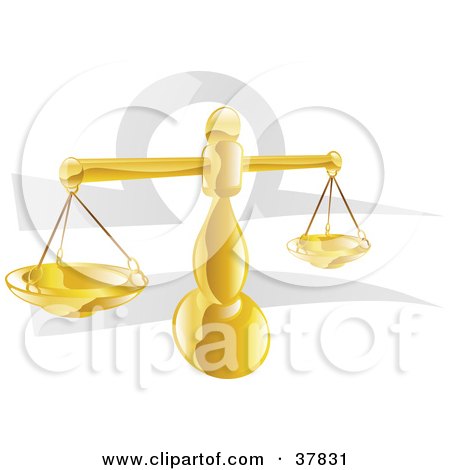 Clipart Illustration of a Balanced Libra Scale With The Zodiac Symbol by AtStockIllustration