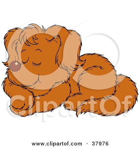 Clipart Illustration of a Peaceful Sleeping Puppy by Alex Bannykh