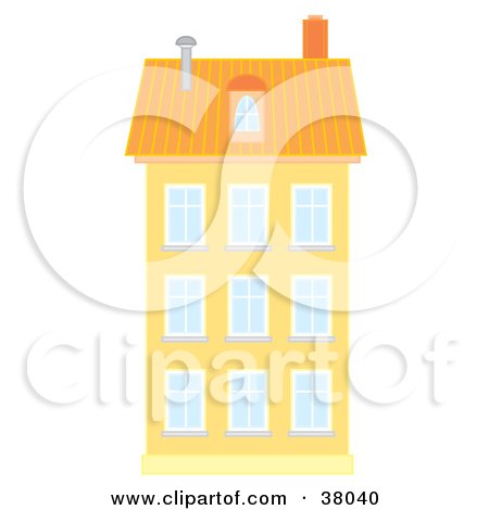 Clipart Illustration of an Orange Building With An Orange Roof by Alex Bannykh