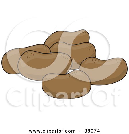Clipart Illustration of Fresh Brown Potatoes by Maria Bell