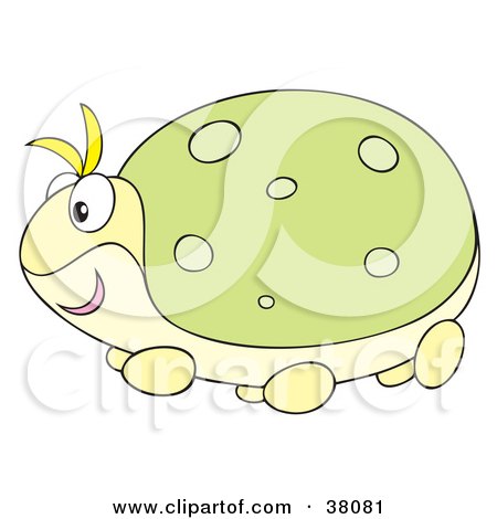 Clipart Illustration of a Happy Green Beetle by Alex Bannykh