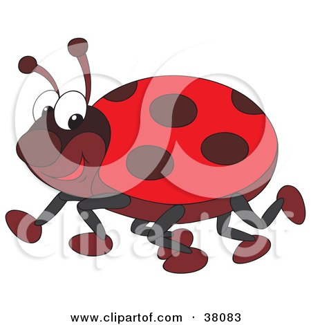 Clipart Illustration of a Happy Ladybug by Alex Bannykh