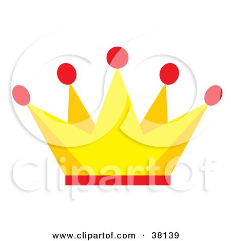 Clipart Illustration of a Yellow And Red Kings Crown by Alex Bannykh