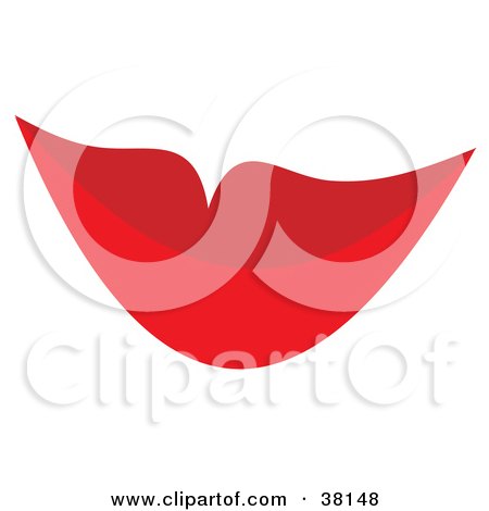 Clipart Illustration of a Woman's Red Satisfied Lips by Alex Bannykh