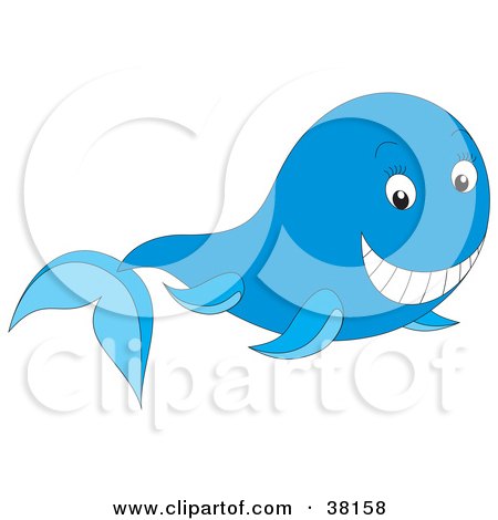 Clipart Illustration of a Friendly Whale Smiling by Alex Bannykh