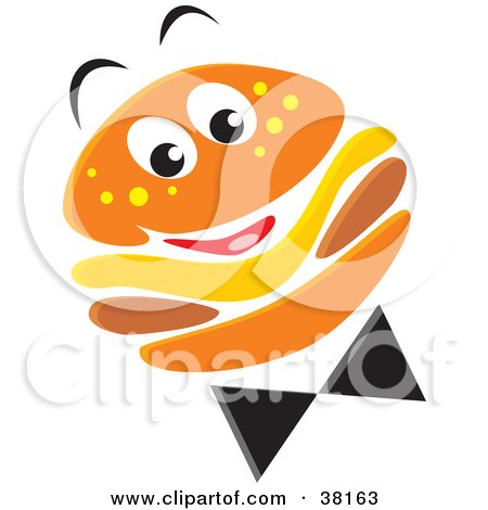 Clipart Illustration of a Happy Cheeseburger Character by Alex Bannykh