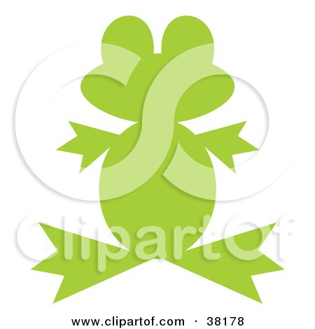 Clipart Illustration of a Green Silhouetted Froggy by Alex Bannykh