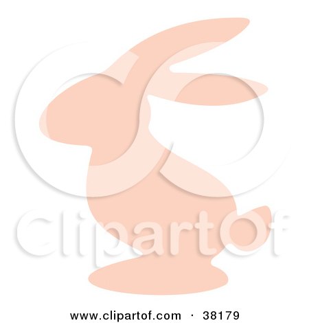 Clipart Illustration of a Pink Silhouetted Rabbit by Alex Bannykh