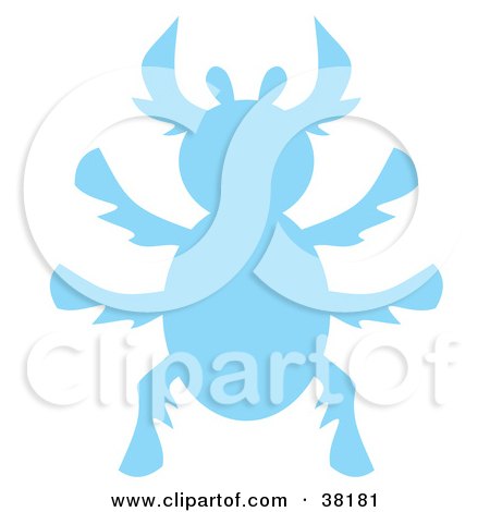 Clipart Illustration of a Blue Silhouetted Beetle by Alex Bannykh