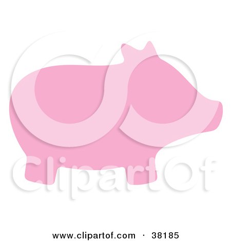 Clipart Illustration of a Pink Silhouetted Pig by Alex Bannykh
