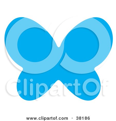 Clipart Illustration of a Blue Silhouetted Butterfly by Alex Bannykh