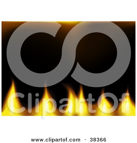Clipart Illustration of a Black Background Bordered In Yellow Flames by dero