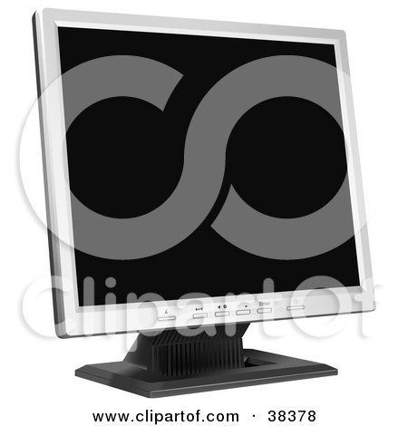 Clipart Illustration of a Small Flat Screened Computer Monitor by dero