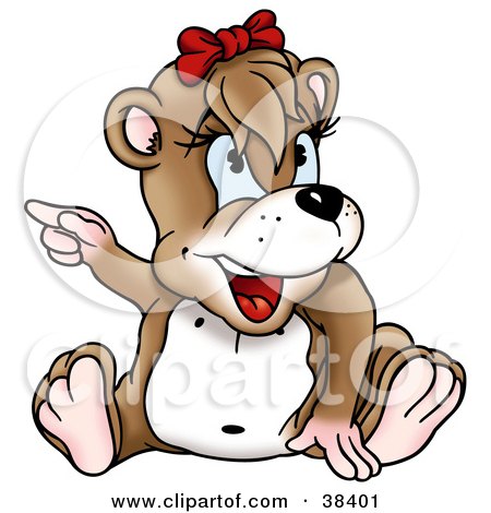 Clipart Illustration of a Female Dog Pointing Left by dero