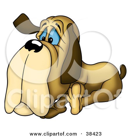 Clipart Illustration of a Lonely Old Dog by dero