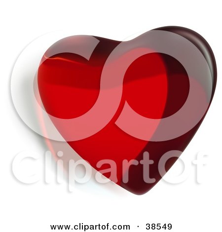 Clipart Illustration of Light Shining Through A Glass Heart by dero
